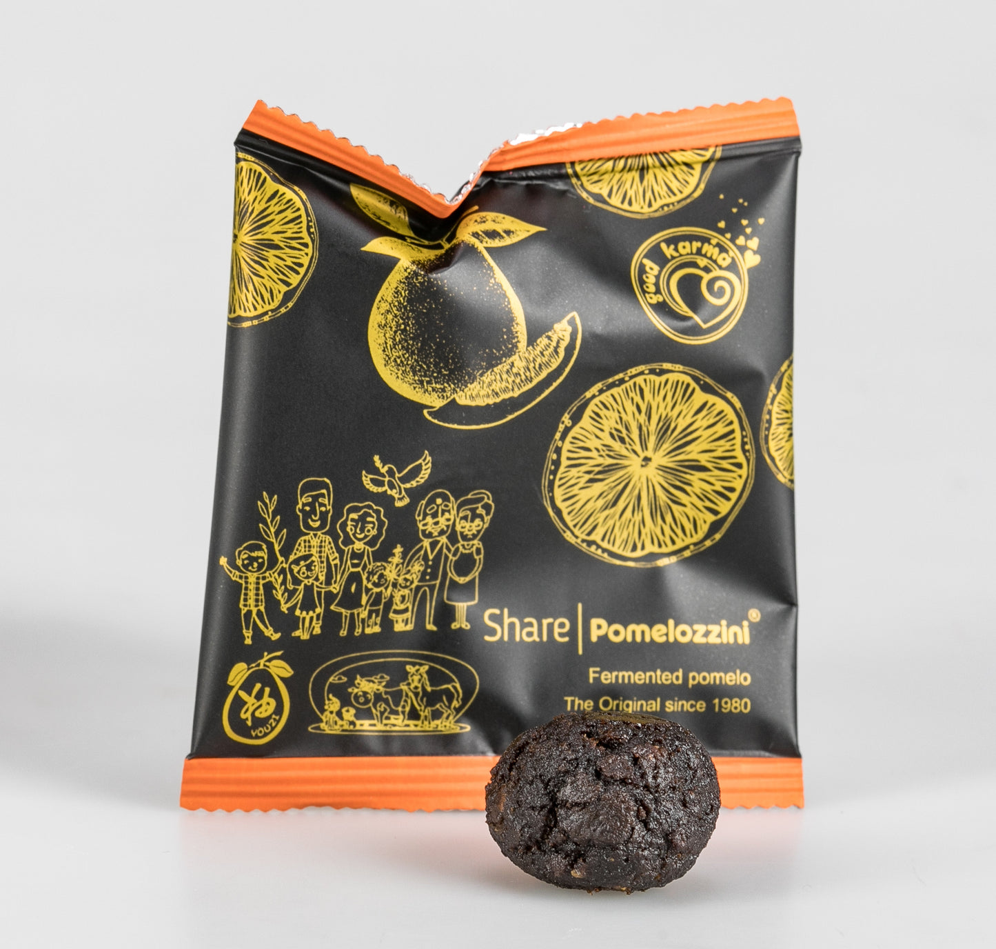 Share Pomelozzini® Fermented Pomelo/Grapefruit (4-pc Organza Bag): 30+month naturally fermented, effective natural alternative to lab-made laxatives & probiotics, vegan & non-GMO, individually wrapped packet easy for travel (Swiss-made, free shipping)
